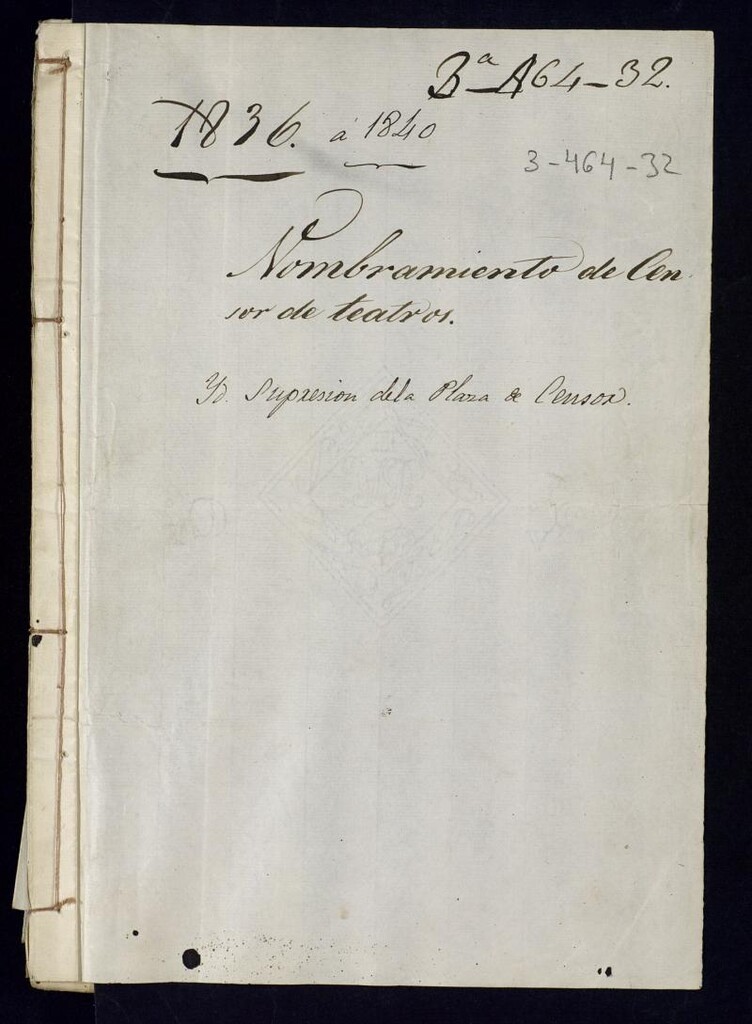 Miniatura de Nombramiento de censor de teatros. Supresión de la misma.