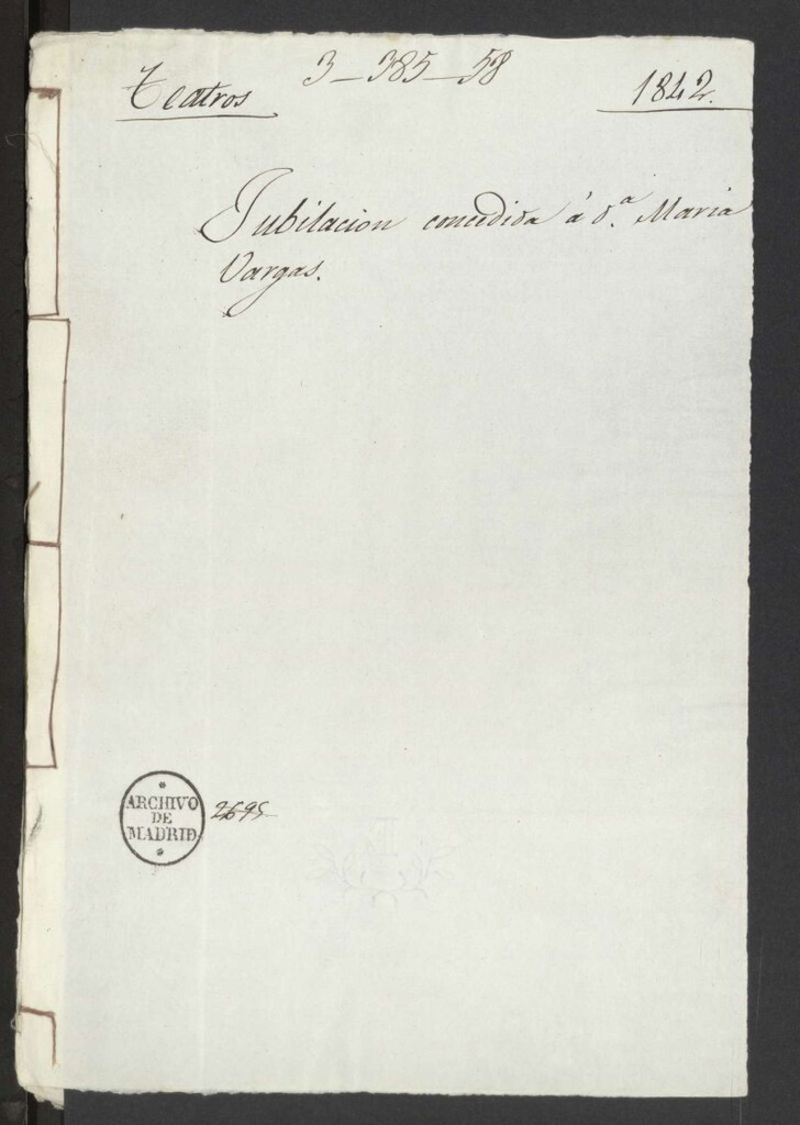 Miniatura de Jubilación concedida a doña María Vargas.