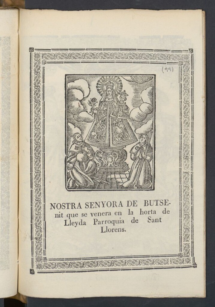 Miniatura de Nostra Senyora de Butsenit que se venera en la horta de Lleyda Parroquia de Sant Llorens
