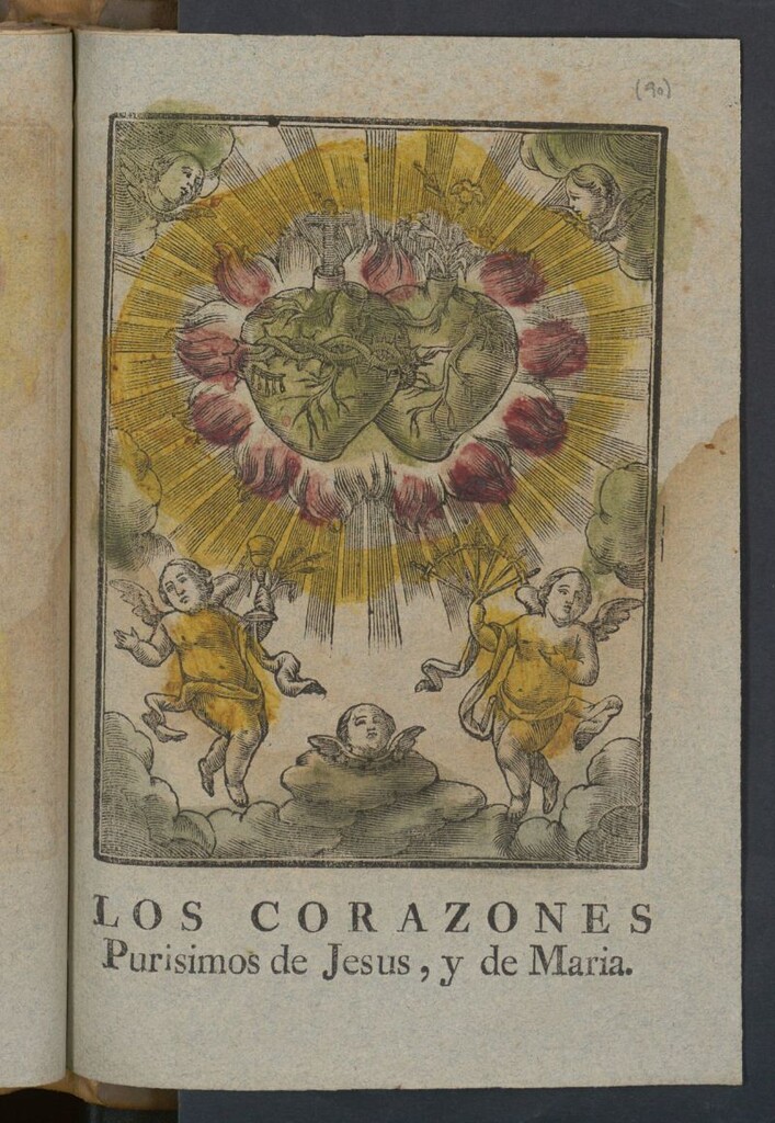 Miniatura de Los corazones purísimos de Jesus, y de Maria