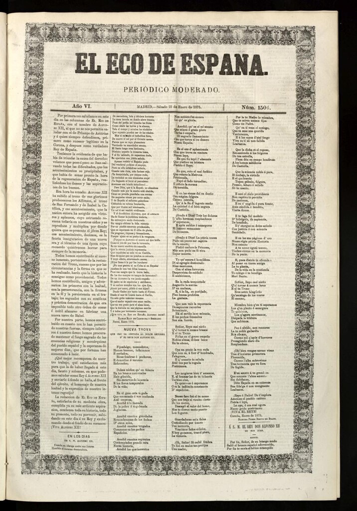 Miniatura de El Eco de España del 23 de enero de 1875