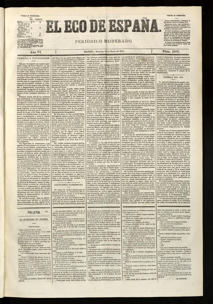Miniatura de El Eco de España del 24 de enero de 1875