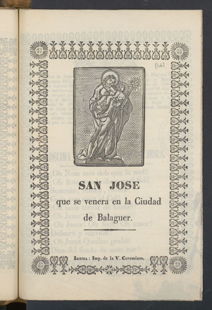 Miniatura de San Jose que se venera en la Ciudad de Balaguer