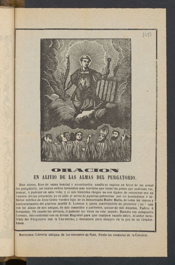 Miniatura de Oración en alivio de las almas del purgatorio
