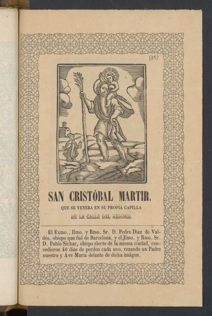 Miniatura de San Cristóbal martir : que se venera en su propia capilla de la calle del Regomir