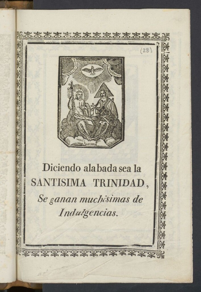 Miniatura de Diciendo alabada sea la Santísima Trinidad, se ganan muchísimas de Indulgencias