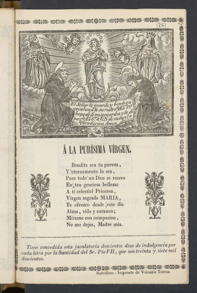 Miniatura de Á la purísima Vírgen