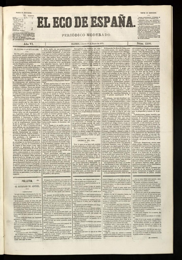 Miniatura de El Eco de España del 28 de enero de 1875