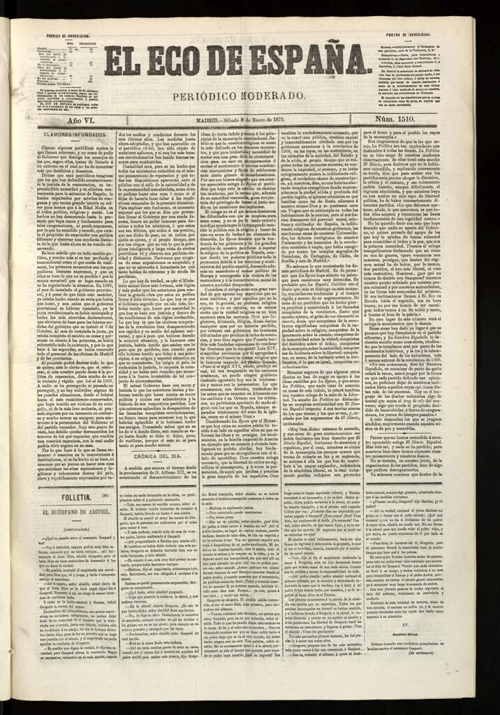Miniatura de El Eco de España del 30 de enero de 1875