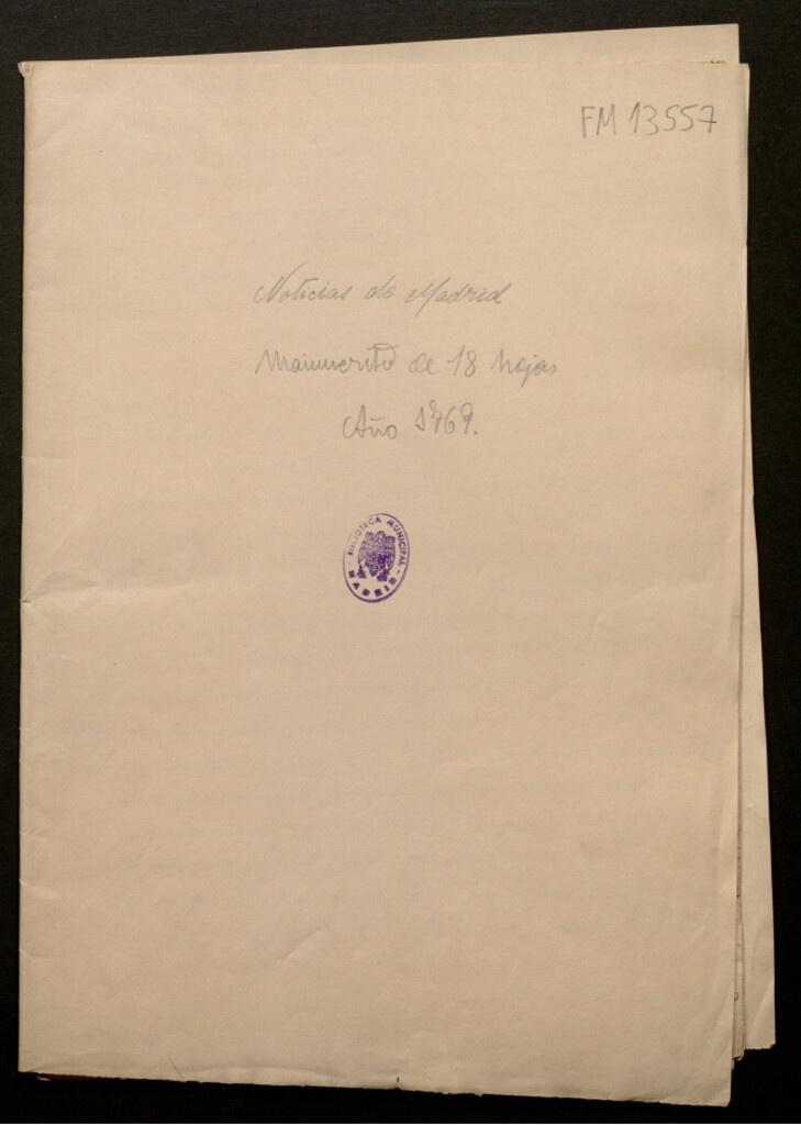 Miniatura de Carta], 1769 Julio 7, Madrid a Monsieur Cleman