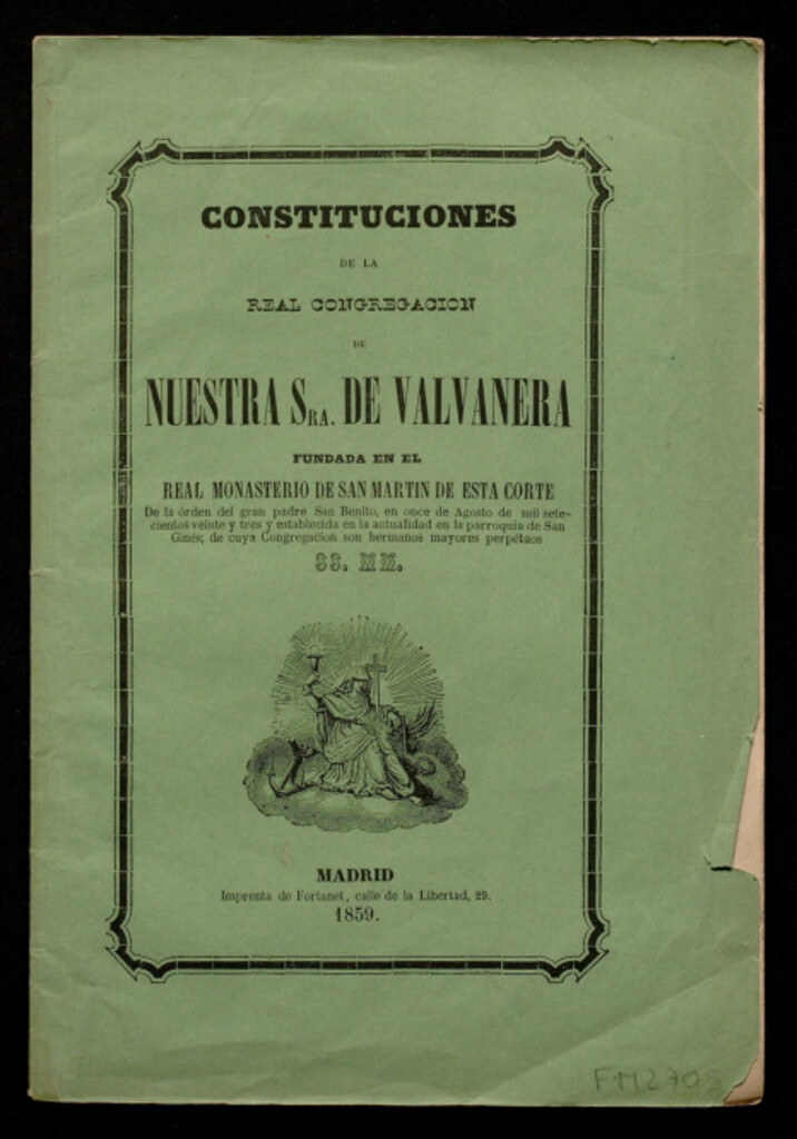 Miniatura de Constituciones de la real congregación Nuestra Señora de Valvanera