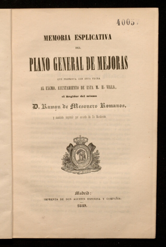 Miniatura de Memoria esplicativa [sic] del plano general de mejoras...