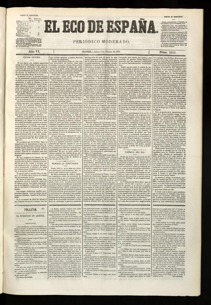 Miniatura de El Eco de España del 4 de febrero de 1875