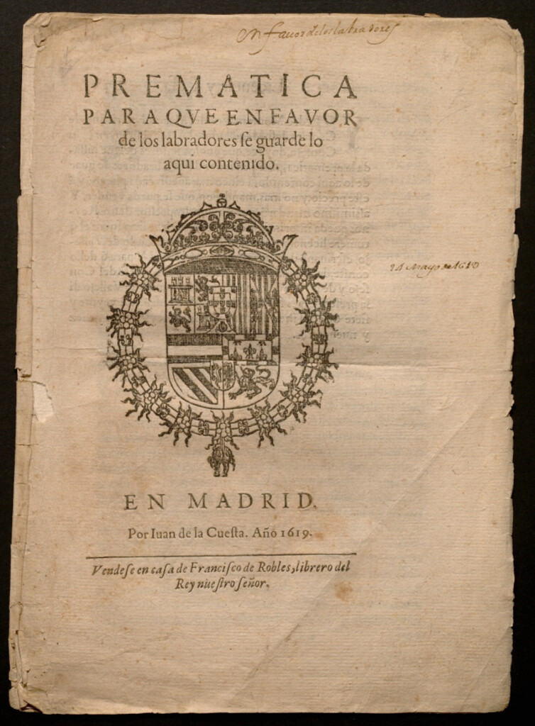 Miniatura de Prematica para que en favor de los labradores se guarde lo aqui contenido