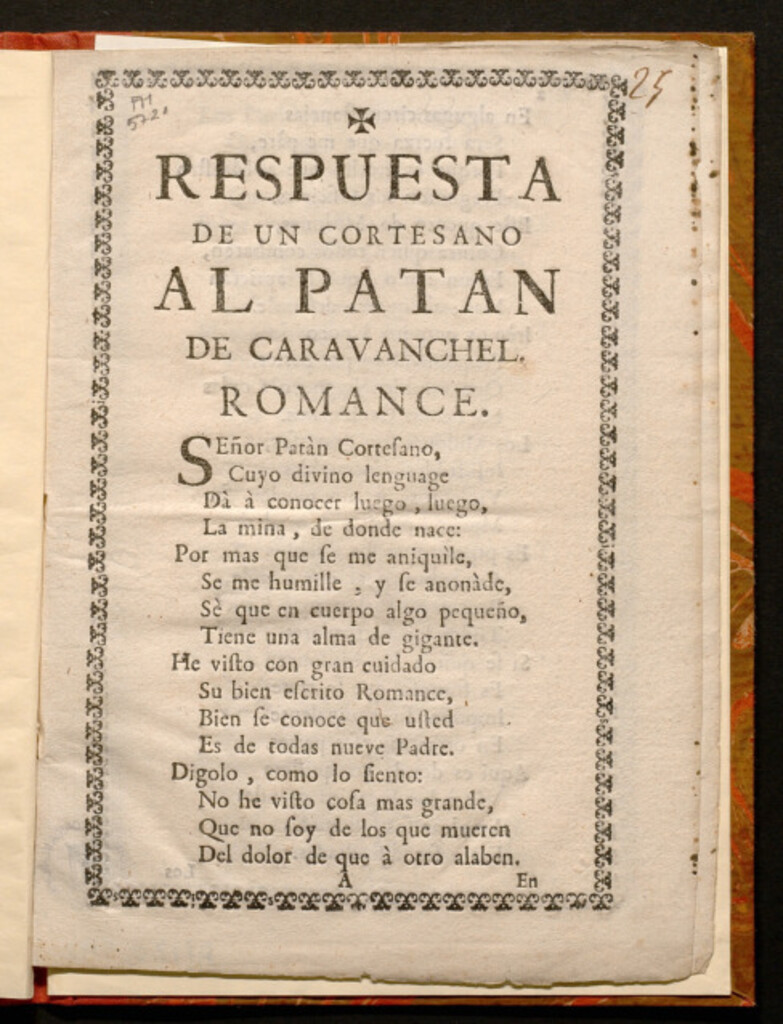 Miniatura de Respuesta de un cortesano al Patan de Caravanchel : romance