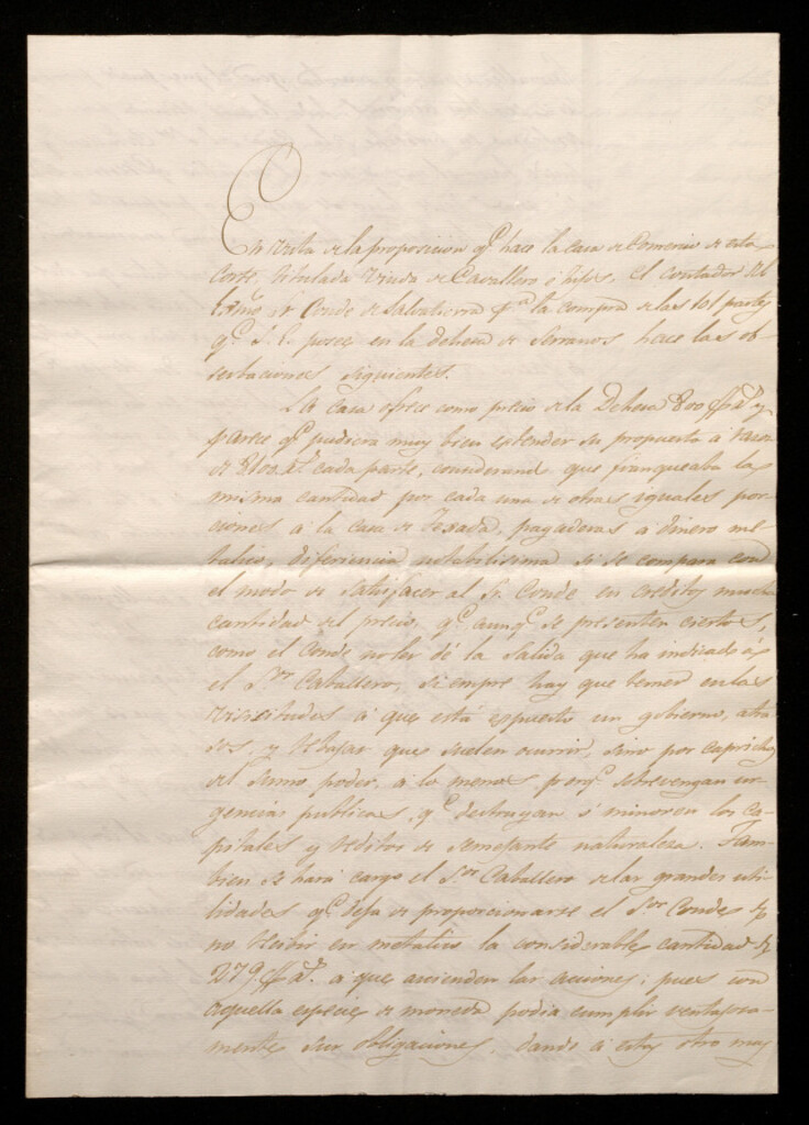 Miniatura de Habiendo conferenciado extensamente entresi los S.S. Viuda de Caballero e hijo...y Dn. Fran[cis]co Labajo Apoderado G[ene]ral del ... Conde de Salvatierra para la compra ... de la ...Dehesa Titulada de Serranos De Avianos sita en la Prov[inci]a de Ávila j