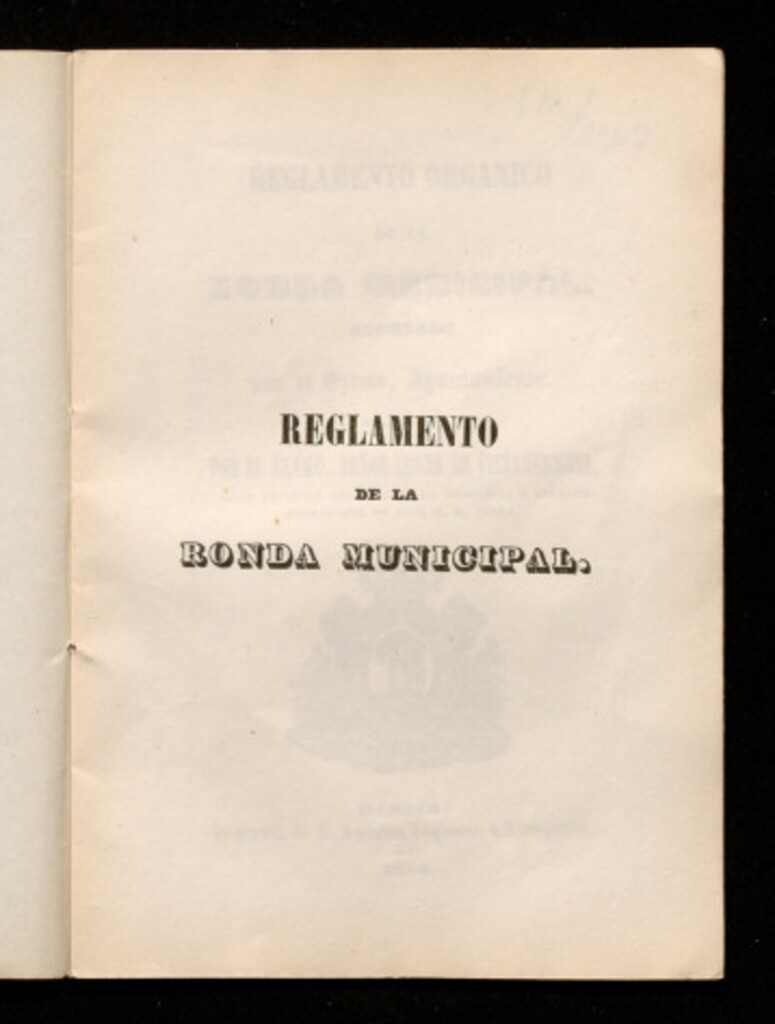 Miniatura de Reglamento orgánico de la ronda municipal...