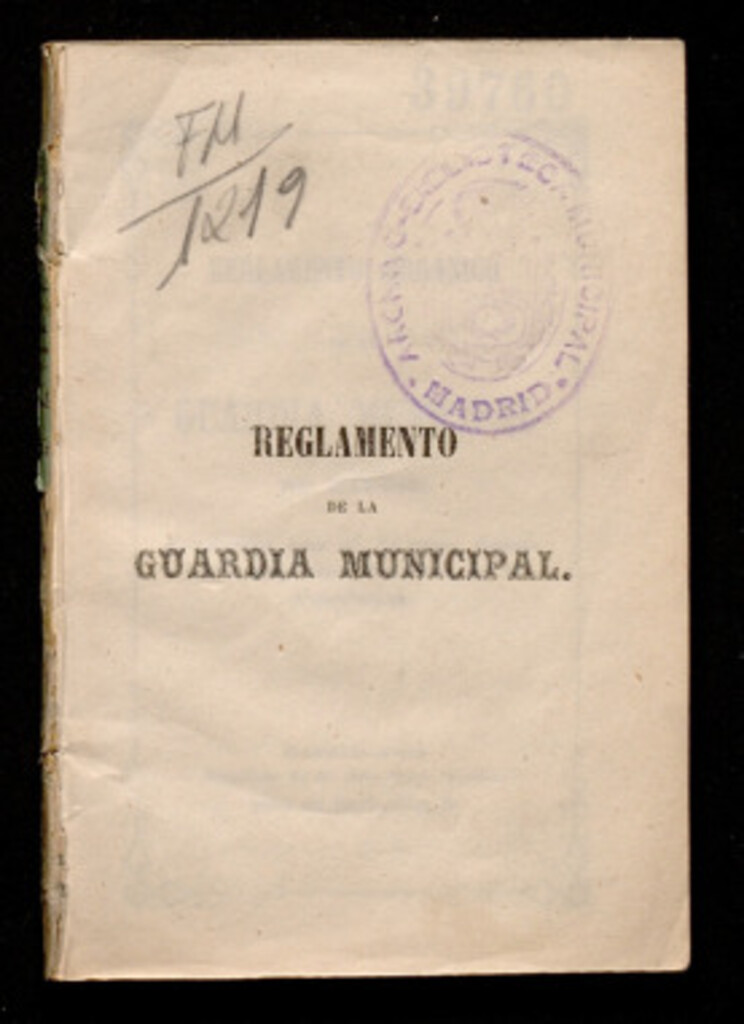 Miniatura de Reglamento orgánico de la Guardia Municipal de Madrid