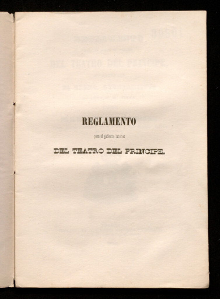 Miniatura de Reglamento para el gobierno interior del teatro del príncipe acordado por el ayuntamientoi de esta M.H. villa