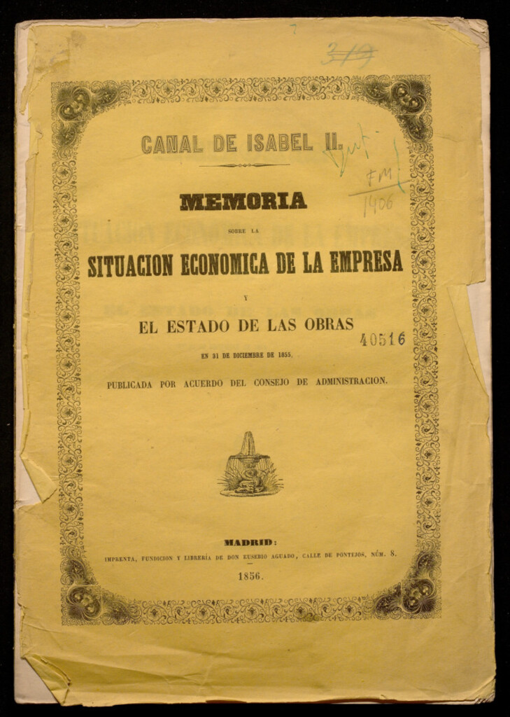 Miniatura de Memoria sobre la situación económica de la empresa y el estado de las obras a 31 de diciembre de 1855