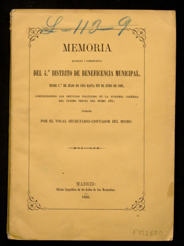 Miniatura de Memoria razonada y demostrativa del 4º distrito de beneficencia municipal, desde 1º de julio de 1864 hasta fin de junio de 1865...