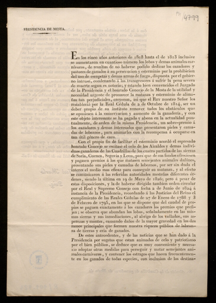 Miniatura de En los cinco años anteriores de 1808 hasta el de 1813 inclusive se aumentaron en cuantioso número los lobos y demás animales carnívoros