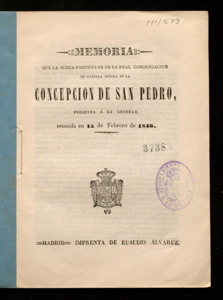 Miniatura de Memoria que la junta particular... presenta a la general reunida en 15 de febrero de 1846