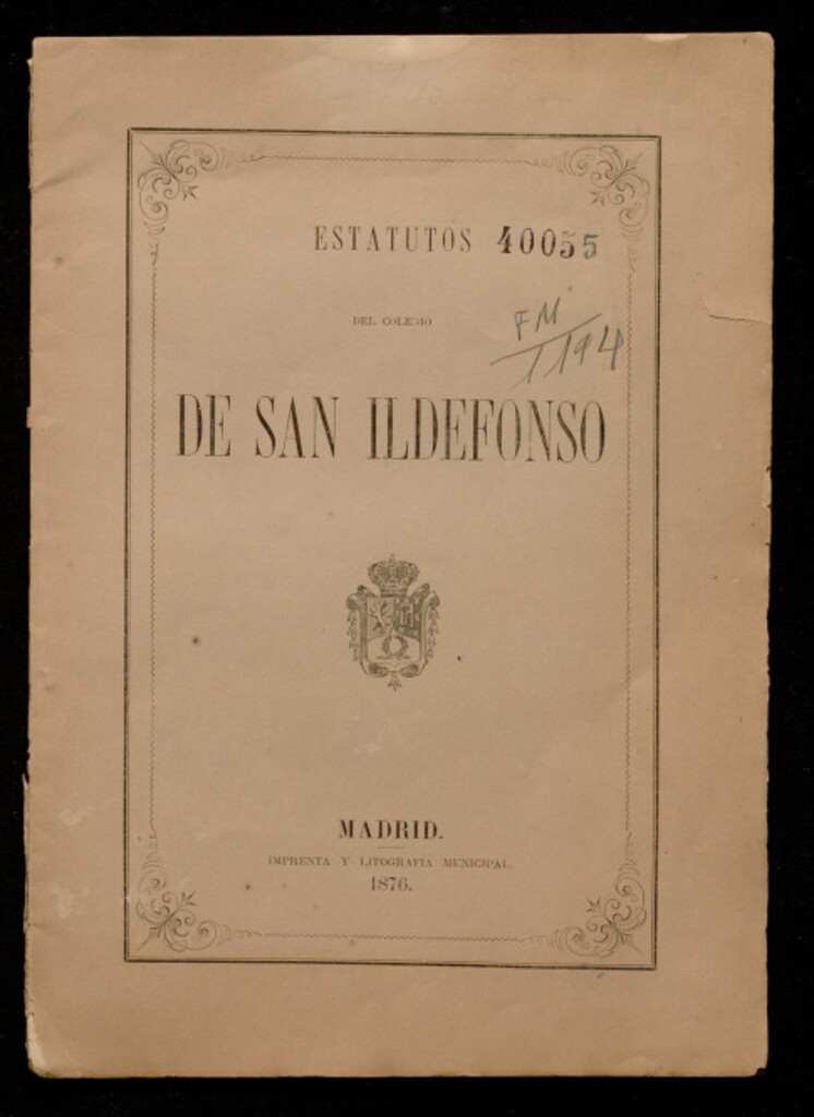 Miniatura de Estatutos del colegio de San Ildefonso