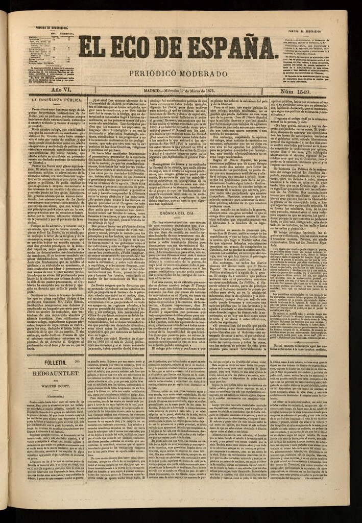 Miniatura de El Eco de España del 17 de marzo de 1875