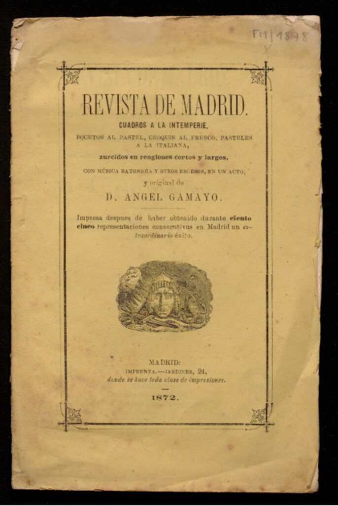 Miniatura de Revista de Madrid : cuadros a la intemperie... con música ratonera y otros escesos, en un acto