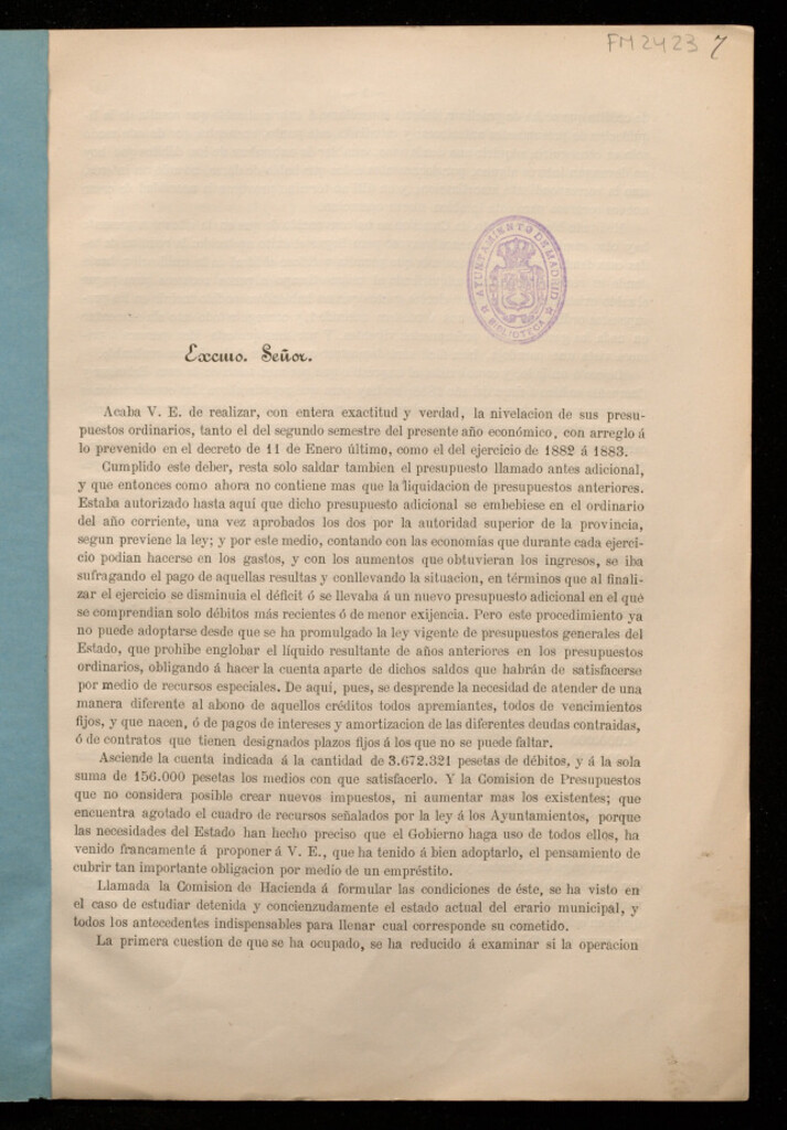 Miniatura de Proyecto de un empréstito de 50.000.000 de pesetas