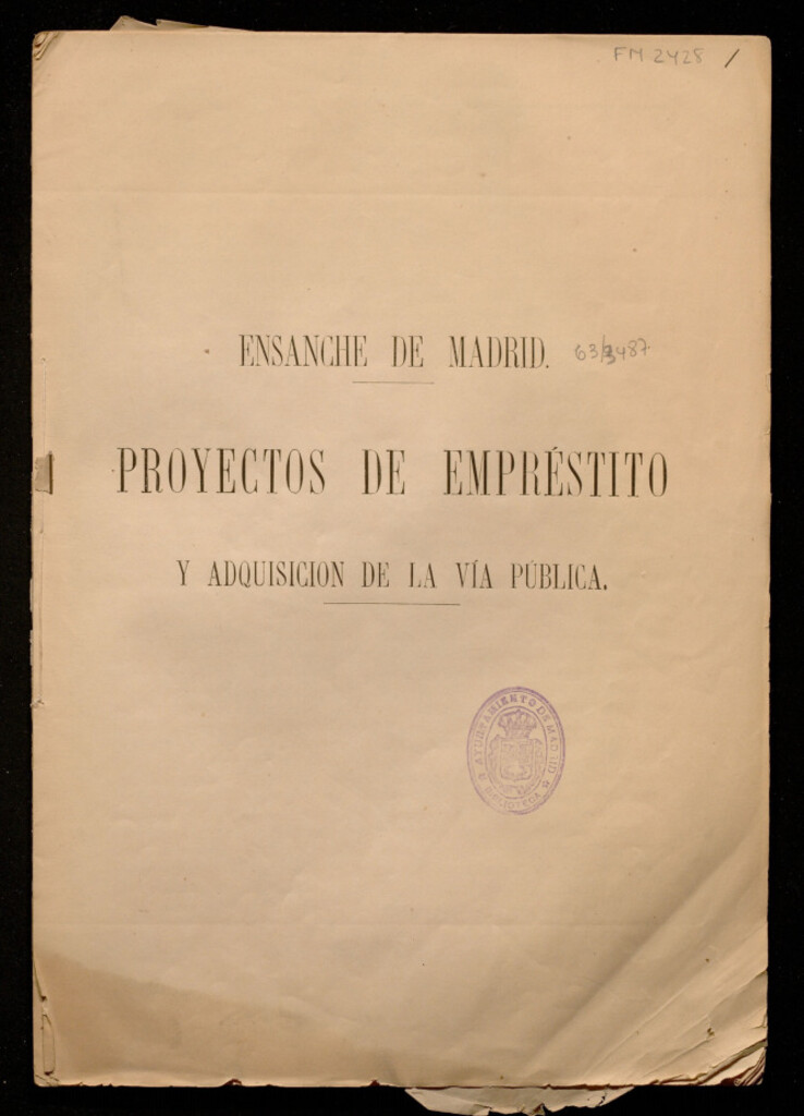 Miniatura de Ensanche de Madrid : proyectos de empréstito y adquisición de la vía pública