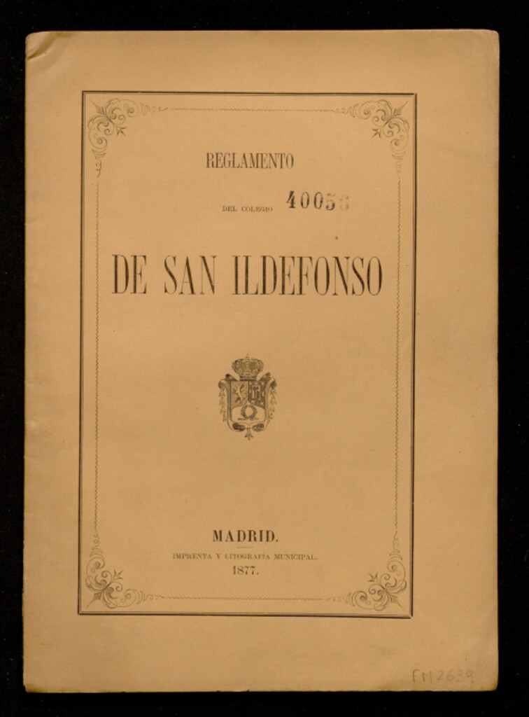 Miniatura de Reglamento del Colegio de San Ildefonso