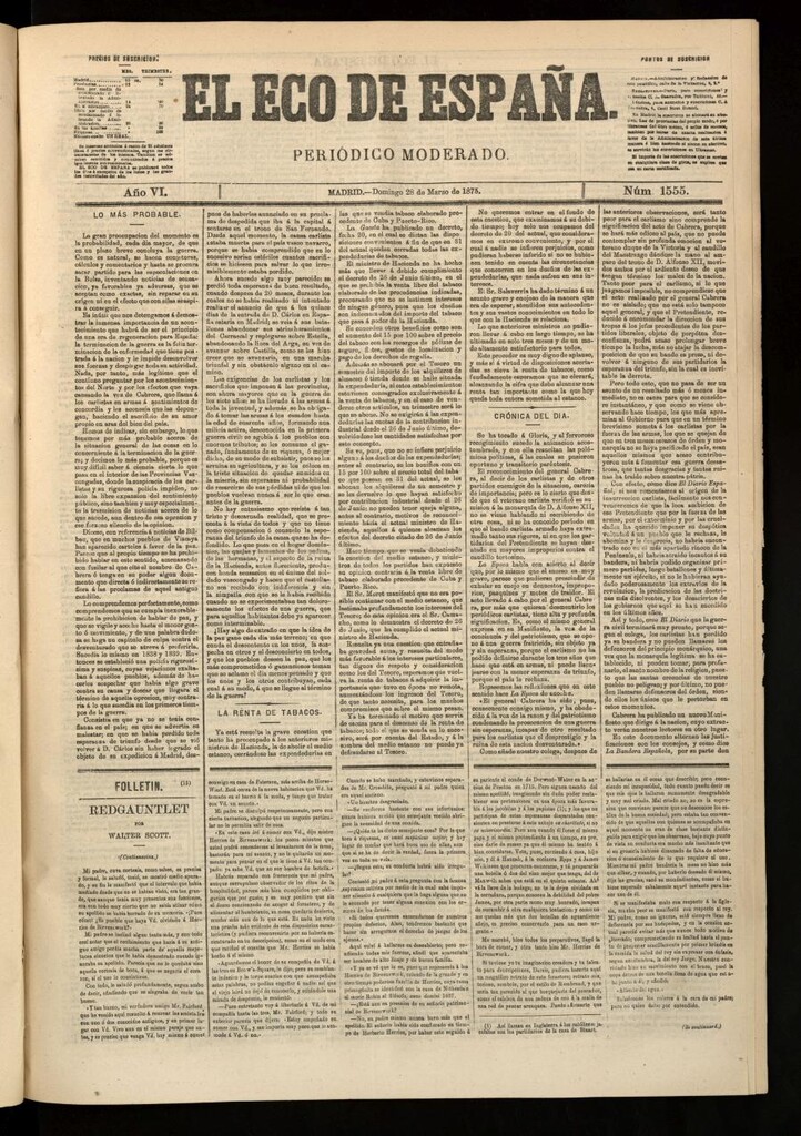 Miniatura de El Eco de España del 28 de marzo de 1875