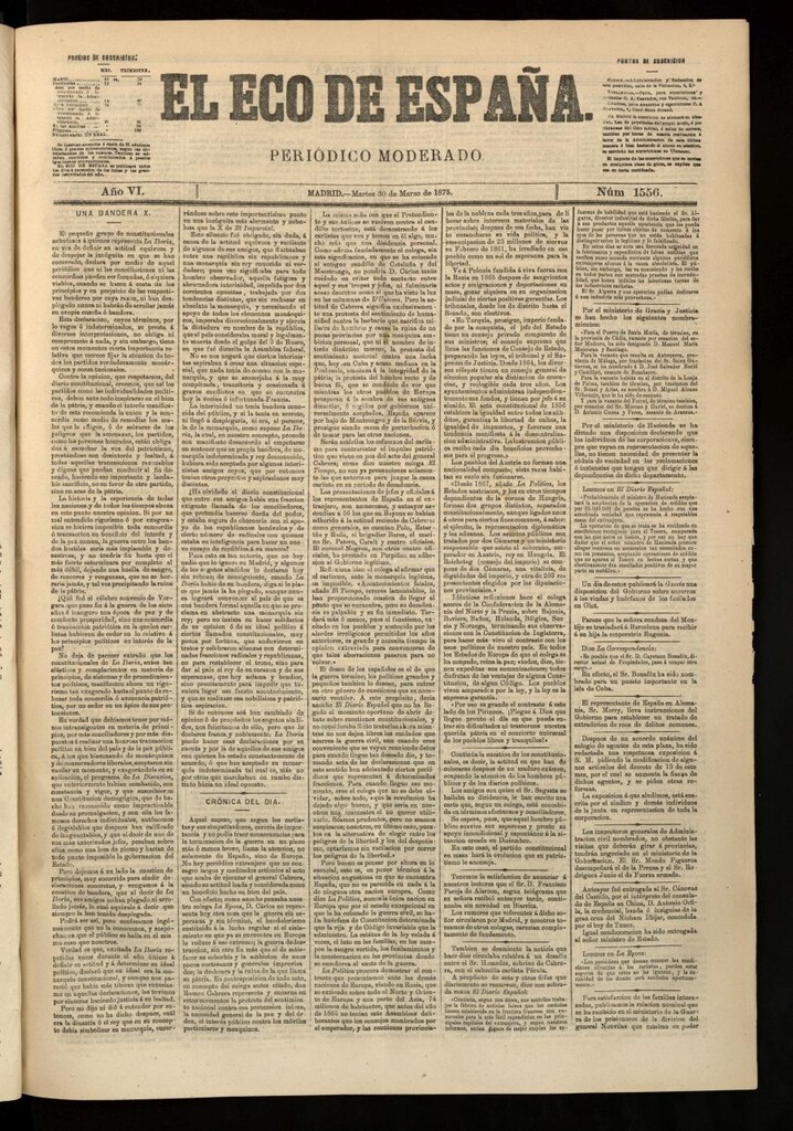 Miniatura de El Eco de España del 30 de marzo de 1875