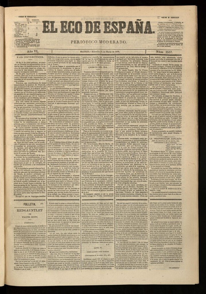Miniatura de El Eco de España del 31 de marzo de 1875