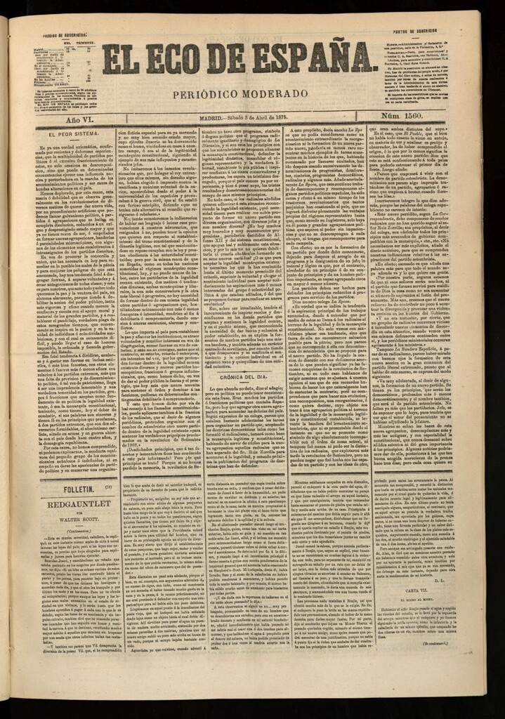 Miniatura de El Eco de España del 3 de abril de 1875