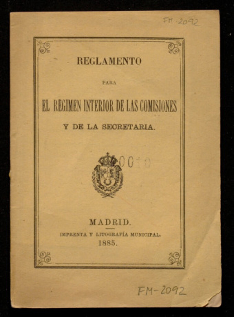Miniatura de Reglamento para el régimen interior de las comisiones y de la secretaría