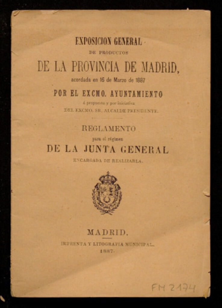 Miniatura de Exposición General de Productos de la Provincia de Madrid. Junta General