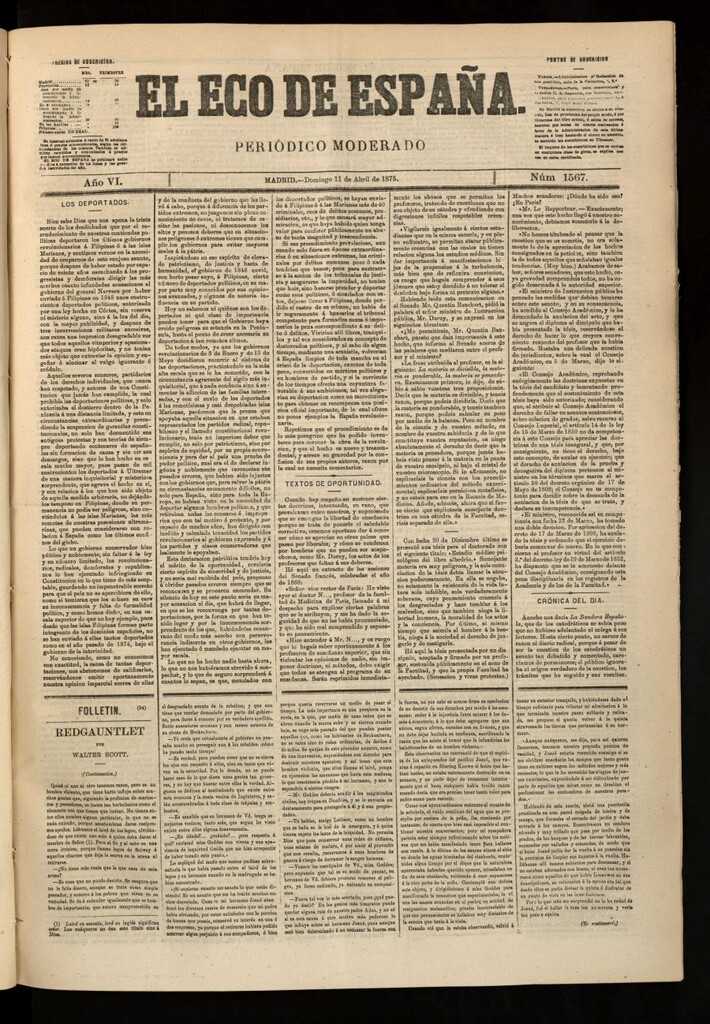 Miniatura de El Eco de España del 11 de abril de 1875