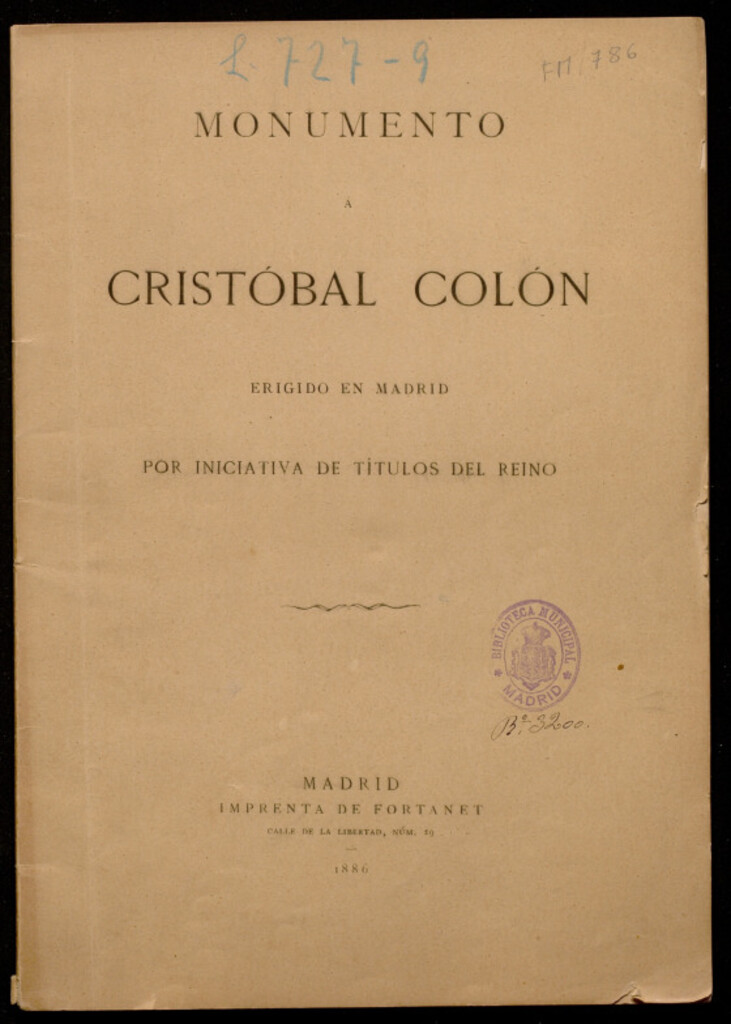 Miniatura de Monumento a Cristóbal Colón erigido en Madrid por iniciativa de titulos del reino