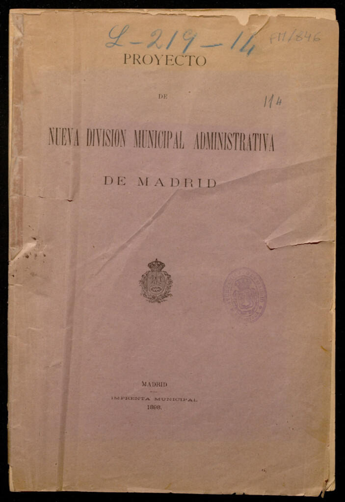 Miniatura de Proyecto de nueva división municipal administrativa de Madrid