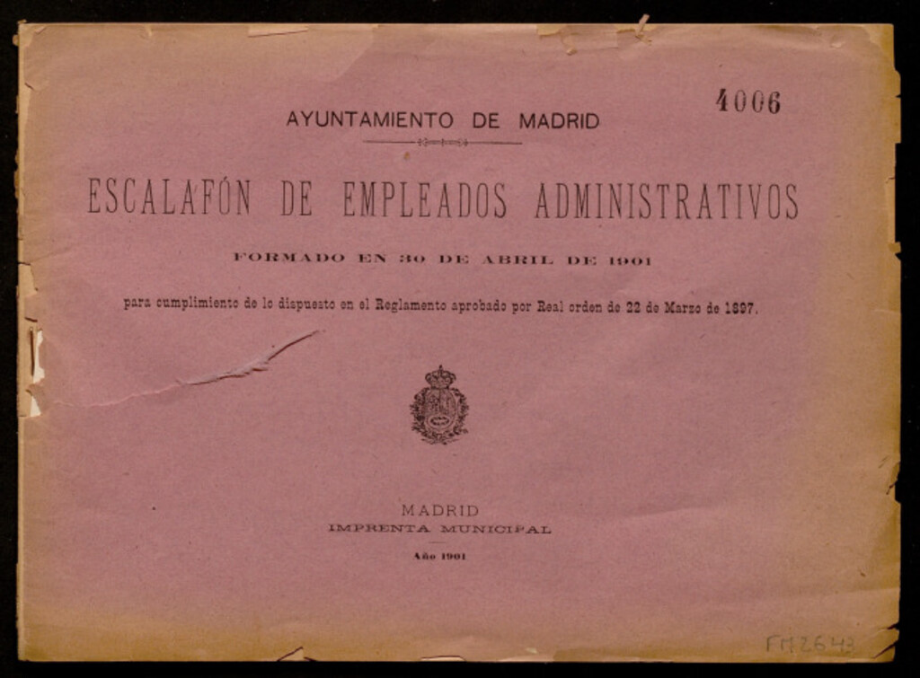 Miniatura de Escalafón de empleados administrativos formado en 30 de abril de 1901...