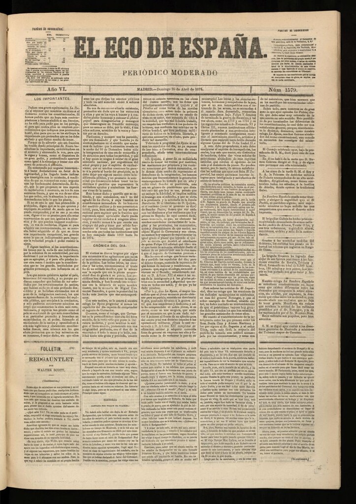 Miniatura de El Eco de España del 25 de abril de 1875