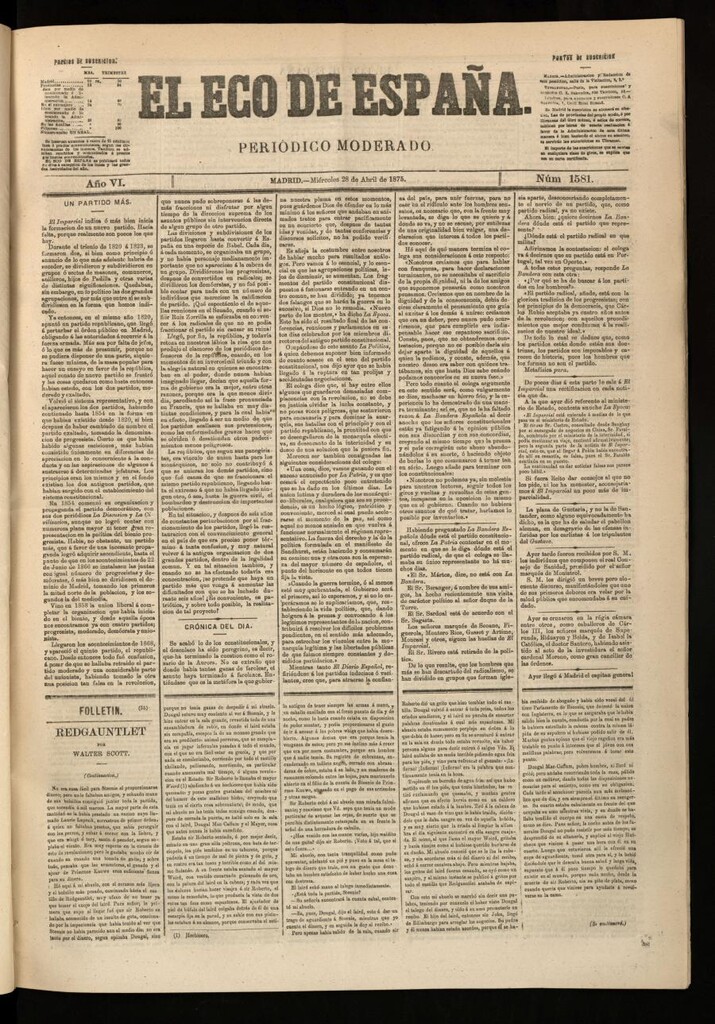 Miniatura de El Eco de España del 28 de abril de 1875