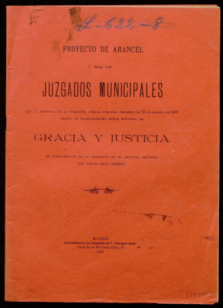 Miniatura de Proyecto de arancel para los juzgados municipales...
