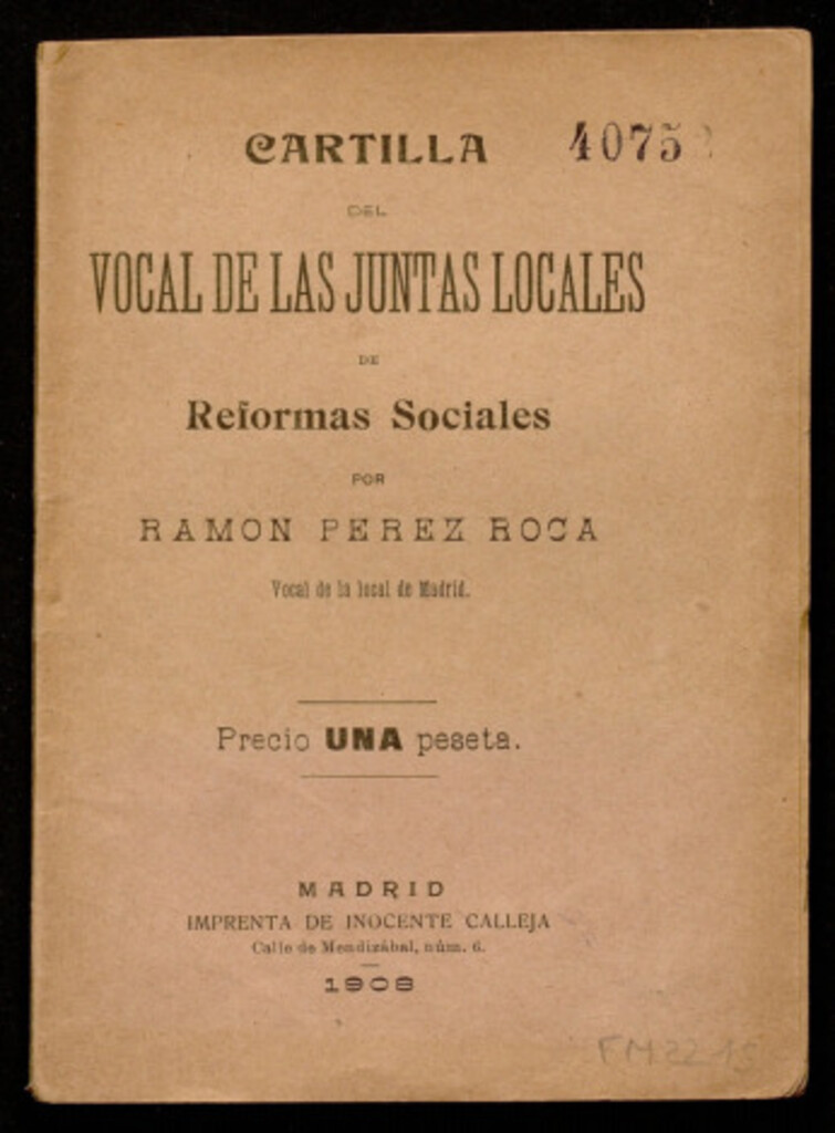 Miniatura de Cartilla del vocal de las juntas locales de reformas sociales