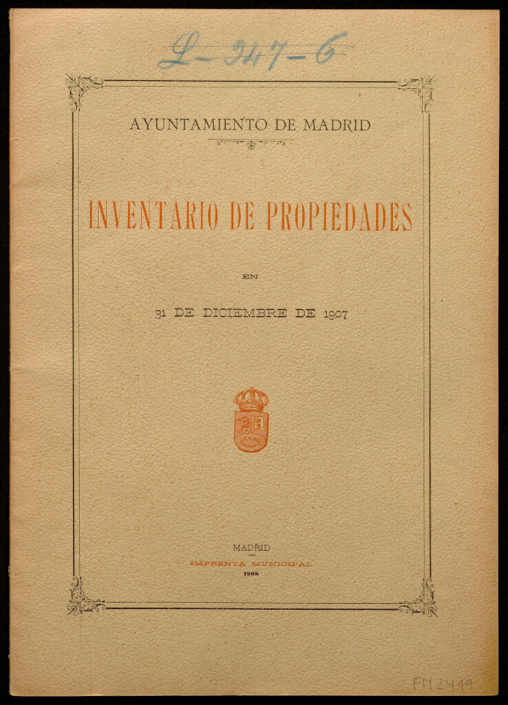 Miniatura de Inventario de propiedades en 31 de diciembre de 1907