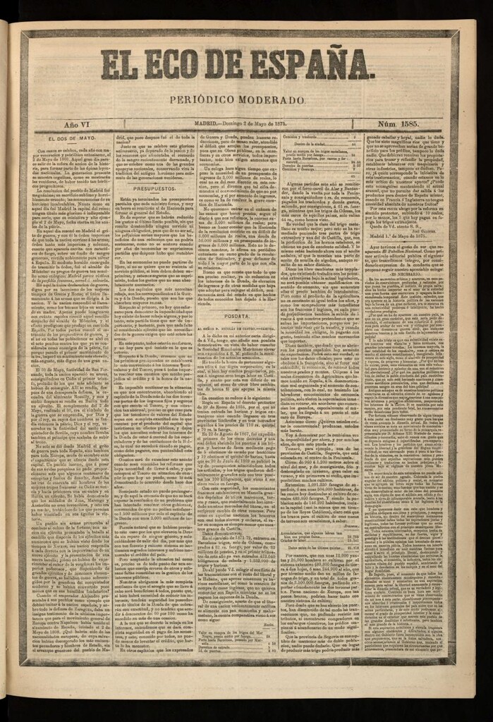 Miniatura de El Eco de España del 2 de mayo de 1875