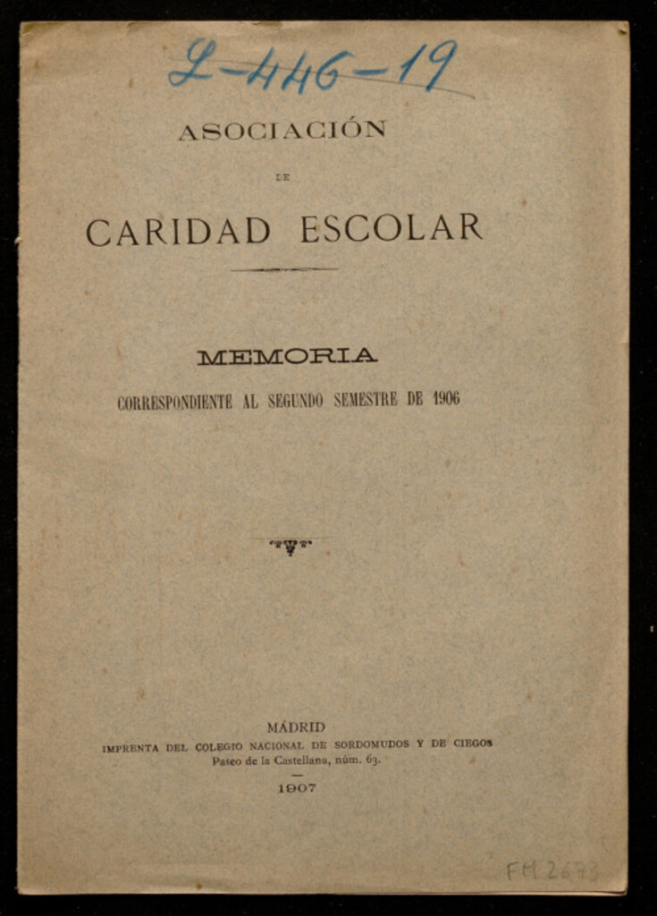 Miniatura de Memoria correspondiente al segundo semestre de 1906